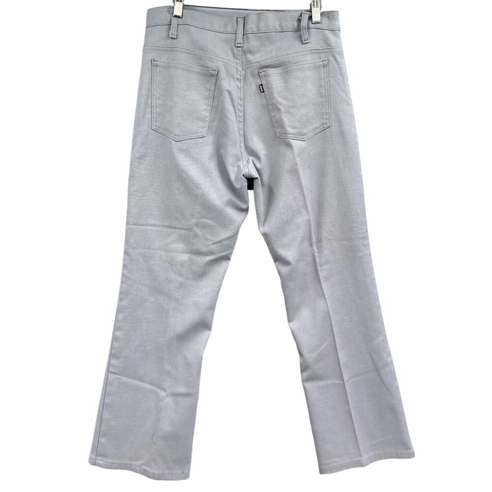 VTG 70s Levi Sta-Prest Straight Leg Woven Pant Men 33x28 Gray Hipster Preppy USA